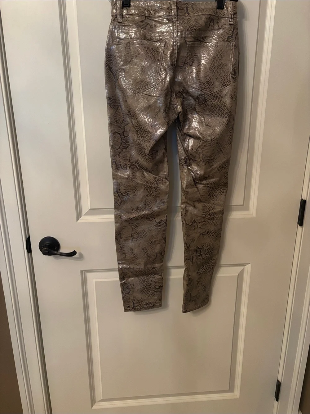Boston Proper Metallic Taupe Snake-Print Skinny Pants NWT GIRLS NIGHT CLUB FUN - Picture 6 of 10